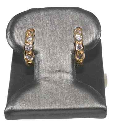 White Sapphire Huggie Earrings in 14K Gold - Sell Gold NYC