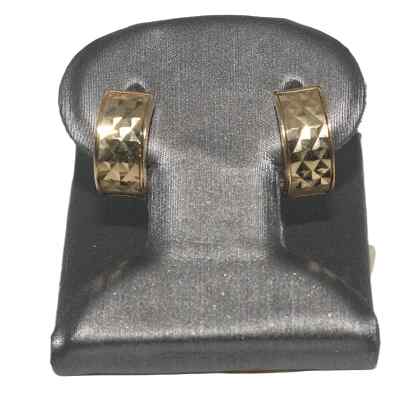 Pattern Huggie Earrings in 14K Gold - Sell Gold NYC
