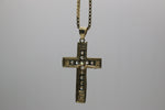 14k Two-tone Gold Solid Jesus Cross Pendant Chain Set - Sell Gold NYC