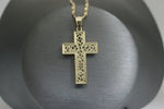 14kt Yellow Gold Two-tone Jesus Cross Pendant with 14kt Solid XO Trace Chain - Sell Gold NYC