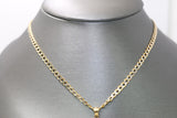 14kt Yellow Gold Jesus Head Engraved Pendant with 14kt Two-tone Hollow Curb Chain - Sell Gold NYC