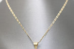 14kt Tri-tone Red Sapphire Queen of Hearts Solid Engraved Pendant with 14kt Tri-tone Hollow Trace Chain - Sell Gold NYC