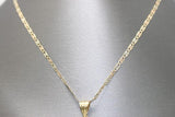 14kt Tri-tone Red Sapphire Queen of Hearts Solid Engraved Pendant with 14kt Tri-tone Hollow Trace Chain - Sell Gold NYC