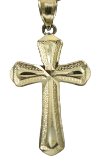 Yellow Gold Double-sided Plain Cross 14kt Pendant - Sell Gold NYC