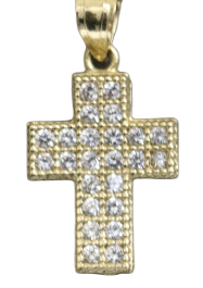 White Sapphire Cross 14kt  Pendant - Sell Gold NYC