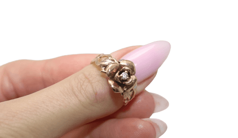 14K Two-tone Pattern Flower Ring - Sell Gold NYC