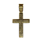 14K Gold Cross Pendant with Cubic Zirconia