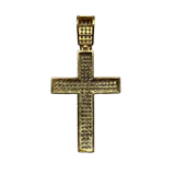 14K Gold Cross Pendant with Cubic Zirconia