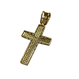 14K Gold Cross Pendant with Cubic Zirconia