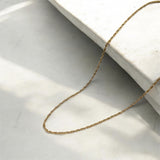 14K Solid Gold Rope Chain Necklace