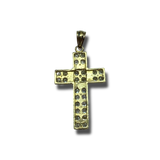 14K Gold Cross Pendant with Sapphires