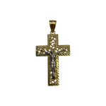 14K Two-Tone Gold Crucifix Pendant