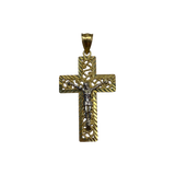 14K Two-Tone Gold Crucifix Pendant