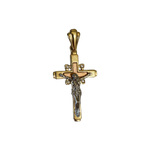 14K Tri-Color Gold Crucifix Pendant