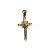 14K Tri-Color Gold Crucifix Pendant