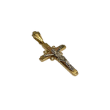 14K Tri-Color Gold Crucifix Pendant