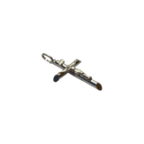 14K White Gold Tubular Crucifix Pendant