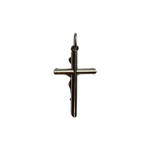 14K White Gold Tubular Crucifix Pendant