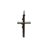 14K White Gold Tubular Crucifix Pendant
