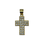 14K Gold Pave Cross Pendant