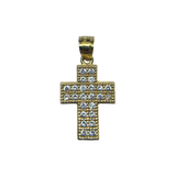 14K Gold Pave Cross Pendant