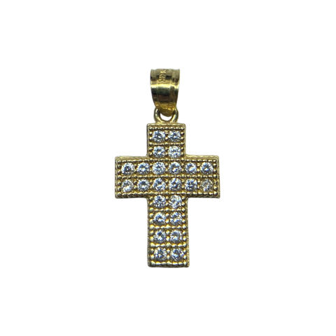 14K Gold Pave Cross Pendant