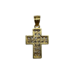 14K Gold Pave Cross Pendant