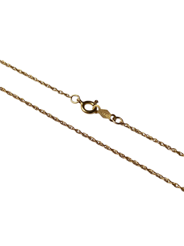 14K Solid Gold Rope Chain Necklace
