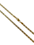 14K Gold Engraved Bar Link Chain
