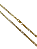 14K Gold Engraved Bar Link Chain