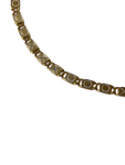 14K Gold Engraved Bar Link Chain