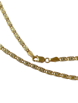 14K Gold Engraved Bar Link Chain