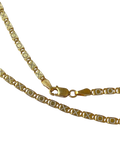 14K Gold Engraved Bar Link Chain