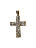 14K Gold Iced-Out Cross Pendant