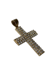 14K Gold Iced-Out Cross Pendant