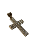 14K Gold Iced-Out Cross Pendant