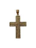 14K Gold Iced-Out Cross Pendant