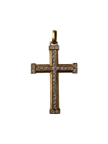 10K Gold Cross Pendant with Diamonds