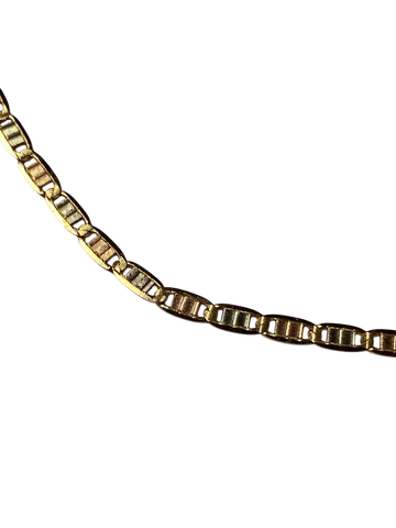 14K Tri-Color Fancy Link Chain
