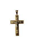 14K Two-Tone Gold Crucifix Pendant