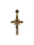 14K Tri-Color Gold Crucifix Pendant