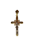 14K Tri-Color Gold Crucifix Pendant