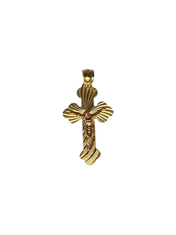 14K Two-Tone Gold Crucifix Pendant