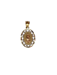 14K Tri-Color Gold Our Lady of Guadalupe Filigree Pendant