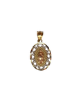 14K Tri-Color Gold Our Lady of Guadalupe Filigree Pendant