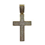 14K Gold Cross Pendant with Cubic Zirconia