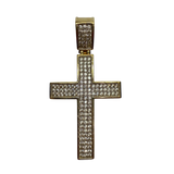 14K Gold Cross Pendant with Cubic Zirconia