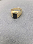 14K Yellow Gold Black Sapphire Ring - Sell Gold NYC