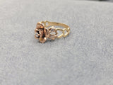 14K Two-tone Pattern Rose Ring - Sell Gold NYC