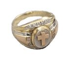 14K Tri-color Cross Solid Ring - Sell Gold NYC